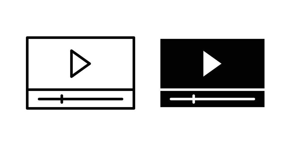 Video tutorial icon vector symbol graphics Stock Illustration