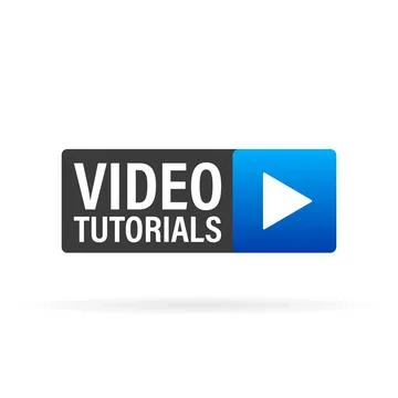 Video tutorial icon on white background. Stock Illustration