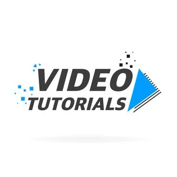 Video tutorial icon on white background. Video tutorial banner. Illustrazione stock