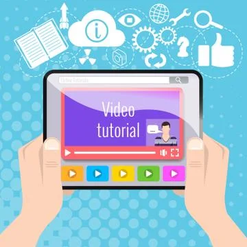 Video tutorial Illustrazione stock