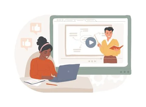 Video tutorial isolated concept vector illustration. 스톡 일러스트