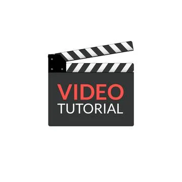 Video tutorial lesson flat icon. Watch video tutorial training media online icon Stock Illustration