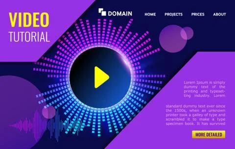 Video tutorial online assistant. Landing page design. Stock Illustration