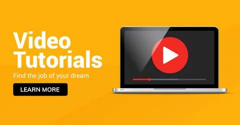 Video tutorial online player icon. Media player for webinar training education Stock Illustration