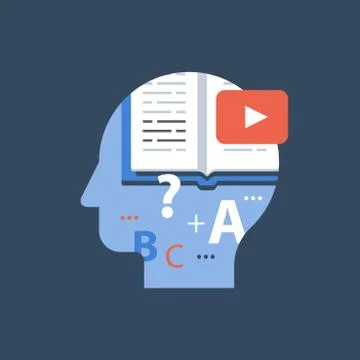 Video tutorial, online university class, exam preparation, distant education Stock Illustration