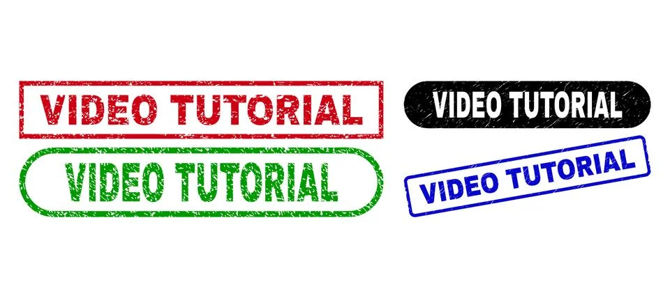 VIDEO TUTORIAL Rectangle Watermarks with Rubber Surface Illustrazione stock