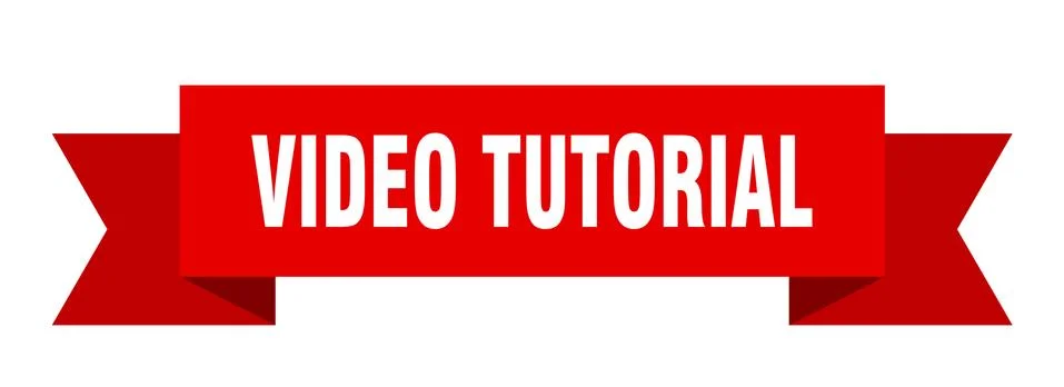 Video tutorial ribbon. video tutorial isolated band sign. video tutorial bann Illustrazione stock