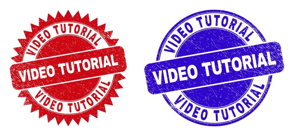 VIDEO TUTORIAL Round and Rosette Stamp Seals with Grunge Texture イラスト素材
