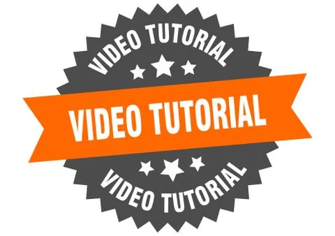 Video tutorial round isolated ribbon label. video tutorial sign Illustrazione stock
