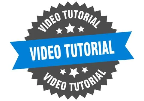 Video tutorial round isolated ribbon label. video tutorial sign Stock Illustration