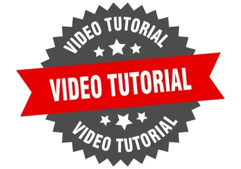 Video tutorial round isolated ribbon label. video tutorial sign Illustrazione stock