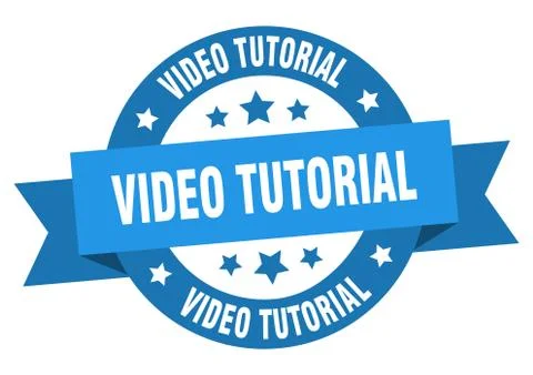 Video tutorial round ribbon isolated label. video tutorial sign 스톡 일러스트
