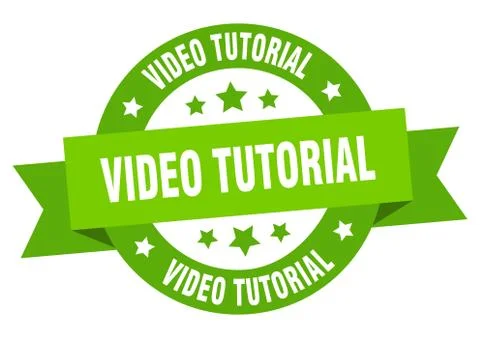 Video tutorial round ribbon isolated label. video tutorial sign Stock Illustration