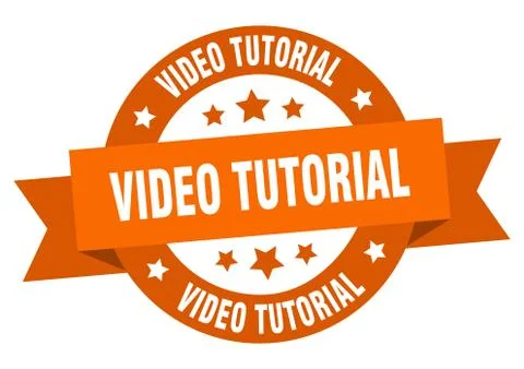 Video tutorial round ribbon isolated label. video tutorial sign Stockillustratie