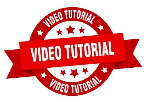 Video tutorial round ribbon isolated label. video tutorial sign Ilustração Stock