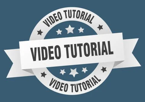 Video tutorial round ribbon isolated label. video tutorial sign Illustrazione stock