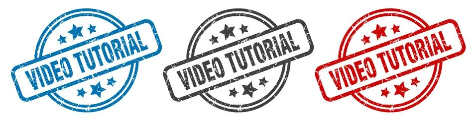 Video tutorial stamp. video tutorial round isolated sign. video tutorial labe 库存插图