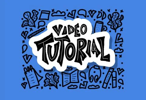 Video tutorial sticker with decoration. Education message. Vector color illus 스톡 일러스트