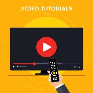 Video tutorial on TV vector illustration Stock Illustration