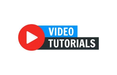 Video tutorial vector icon. Webinar training online video tutorial marketing Stock Illustration
