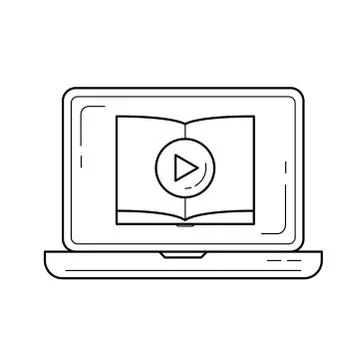 Video tutorial vector line icon. 스톡 일러스트