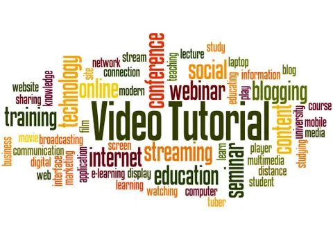 Video tutorial word cloud concept Stock Illustration