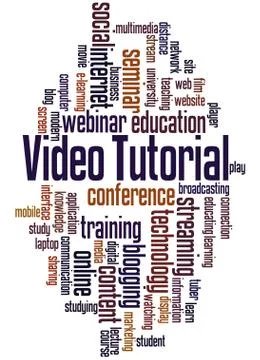 Video tutorial word cloud concept Stock Illustration