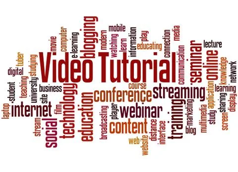 Video tutorial word cloud concept 스톡 일러스트