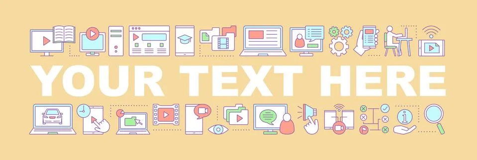 Video tutorial word concepts banner Stock Illustration