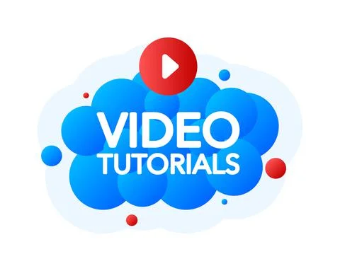 Video Tutorials Bubble Banner, blue emblem label. Vector illustration. Иллюстрация