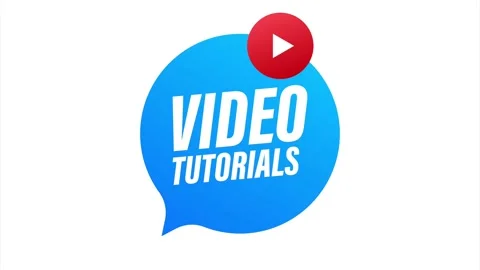Video tutorials Button, icon, emblem, label. illustration. Stock Footage 146774384