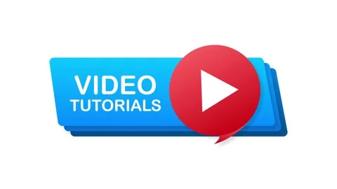 Video tutorials Button, icon, emblem label. Motion graphics. Stock Footage 158895438