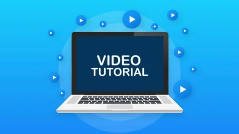Video tutorials Button, icon, emblem label. Motion graphics. Stock Footage 158898715