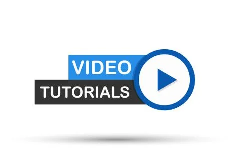 Video tutorials Button, icon, emblem, label. Vector illustration Ilustración de archivo