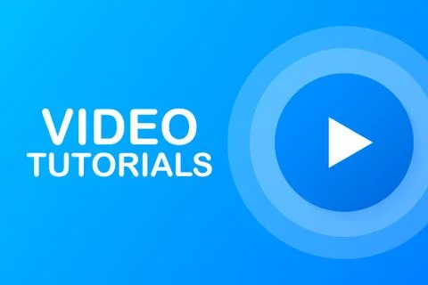 Video tutorials Button, icon, emblem, label. Vector illustration イラスト素材