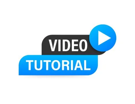 Video tutorials Button, icon, emblem, label. Vector stock illustration イラスト素材