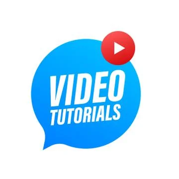 Video tutorials Button, icon, emblem, label. Vector illustration イラスト素材