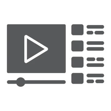 Video tutorials glyph icon, education and school, online streaming website sign イラスト素材