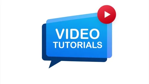 Video tutorials icon concept. Study and learning background, distance education Stock Footage 147271536
