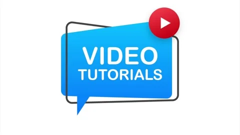 Video tutorials icon concept. Study and learning background, distance education Stock Footage 147273258