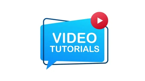 Video tutorials icon concept. Study and learning background, distance education Stock Footage 156616156