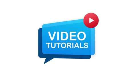 Video tutorials icon concept. Study and learning background, distance education Stock Footage 156618478