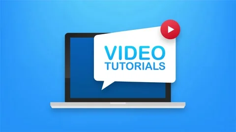 Video tutorials icon concept. Study and learning background, distance education Stock Footage 159963727