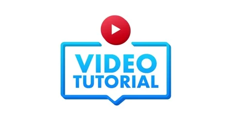 Video tutorials icon concept. Study and learning background, distance education Stock Footage 196874789