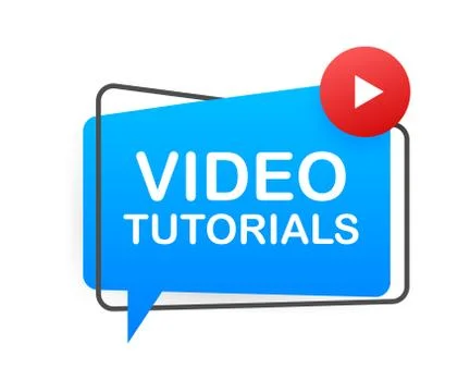 Video tutorials icon concept. Study and learning background, distance education Stockillustratie