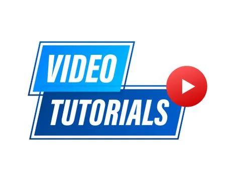 Video tutorials icon concept. Study and learning background, distance education Stock Illustration