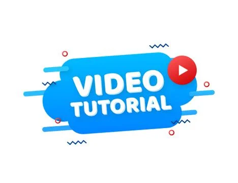 Video tutorials icon concept. Study and learning background, distance education Stockillustratie