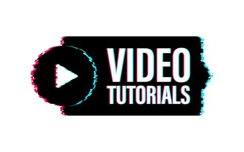 Video tutorials icon concept. Study and learning background, distance education Stock Illustration