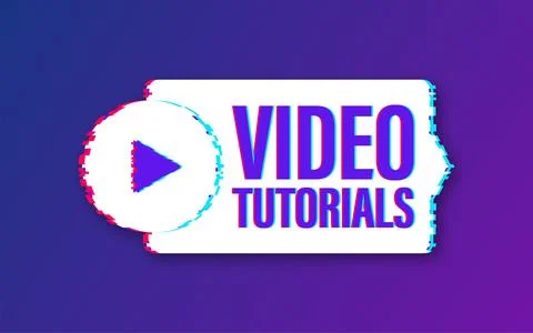 Video tutorials icon concept. Study and learning background, distance education Stockillustratie