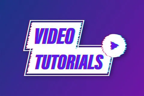 Video tutorials icon concept. Study and learning background, distance education Stock Illustration